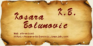 Kosara Bolunović vizit kartica